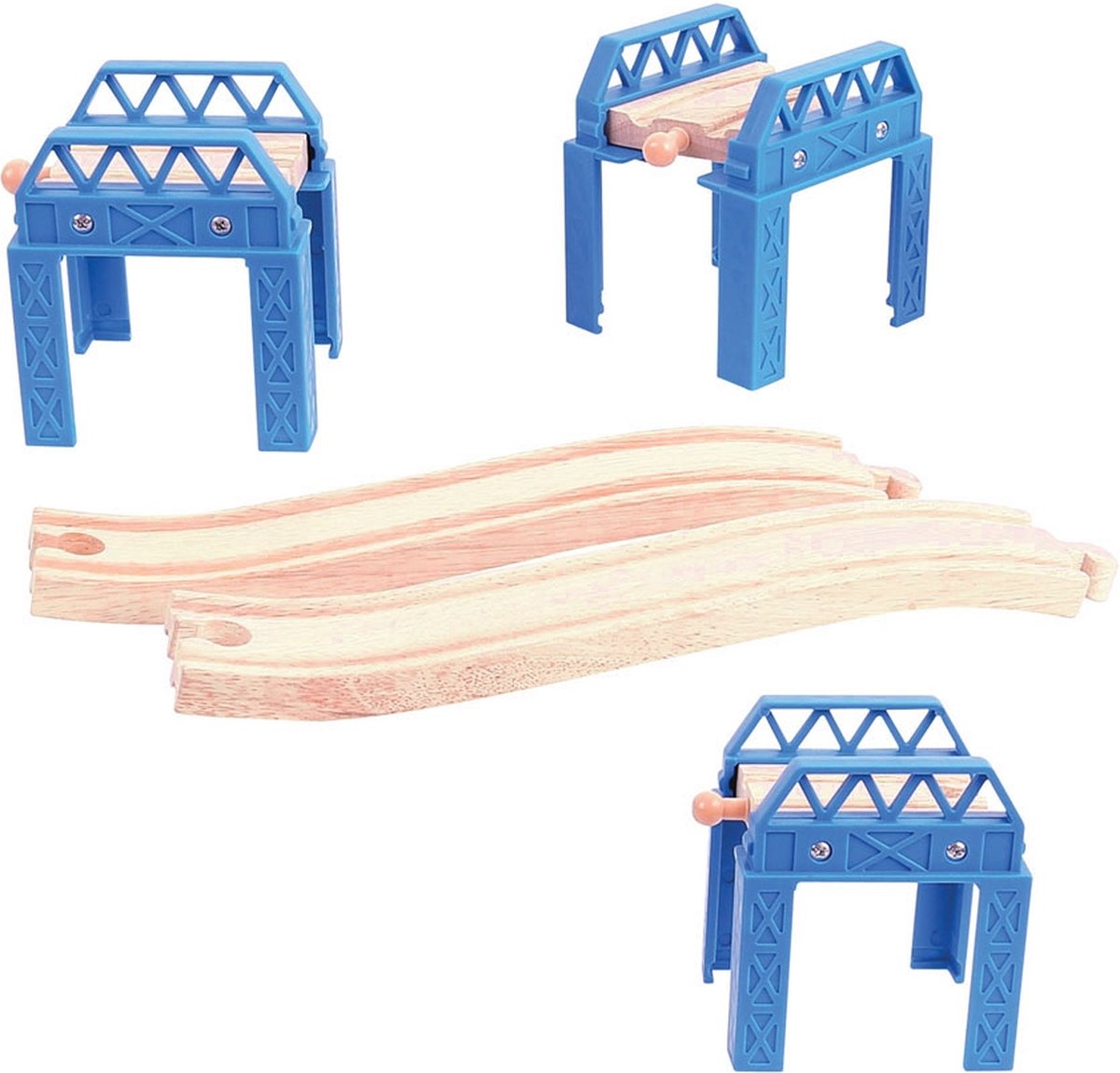 Bigjigs Pièces de ponts ferroviaires en bois, 3e.