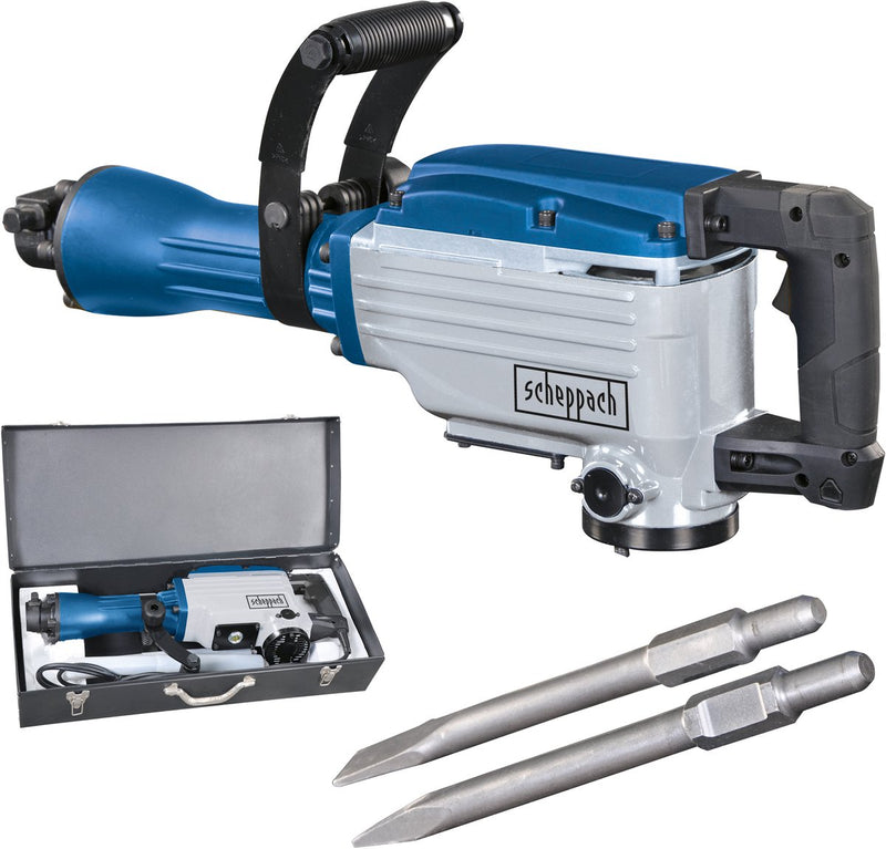 Marteau de démolition Scheppach ab1600 - 1600w | Force d'impact 50j - 2000 coups par minute - marteau de démolition incl. burin pointu, étui à burin plat