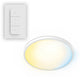 Philips LED Plafonnier tout-en-un super fin Philips - avec télécommande - lumière chaude - 16w - lumière blanc extra chaud à froid : 2200k à 6500k - 29 cm - blanc - rond