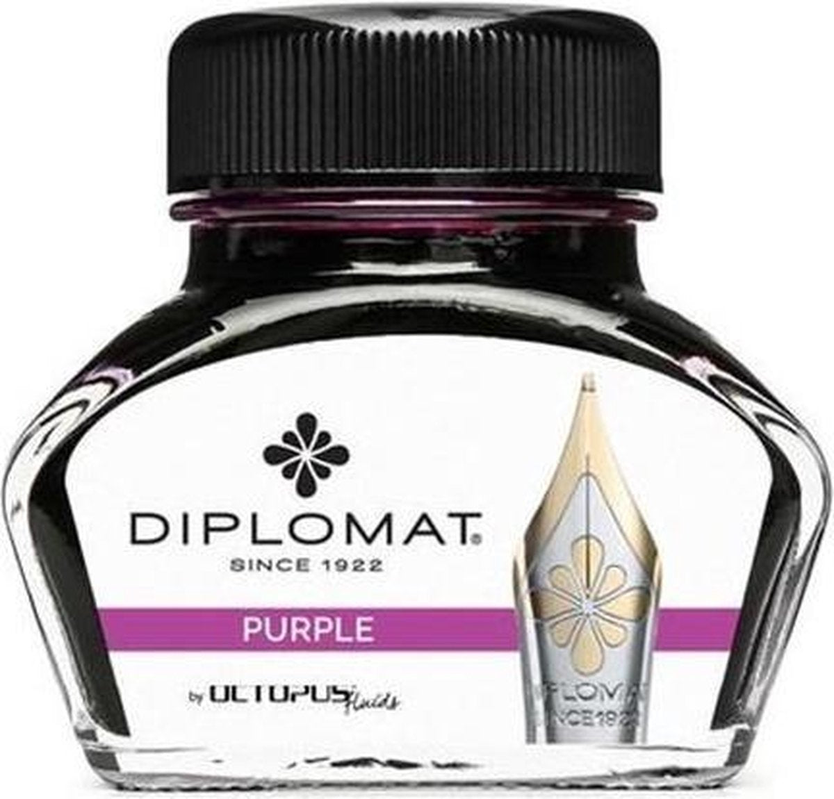 Encre Diplomat diplo poulpe 30 ml verre violet