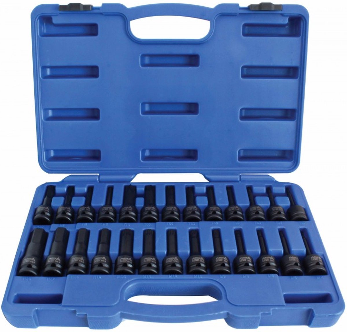 Jeu de douilles à chocs Asta satra - 26 pièces - torx - jeu de douilles hexagonales et cannelées - 1 2 pouces - asta
