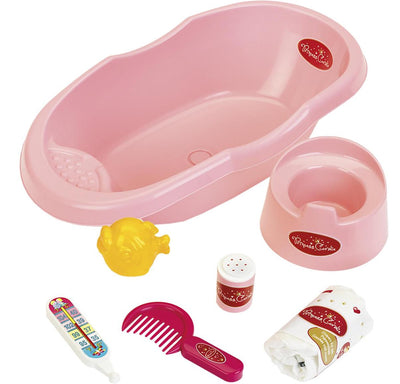 Klein toys princesse bébé coralie soin de la poupée - bain de poupée 41cm - accessoires incl - avec pot - rose