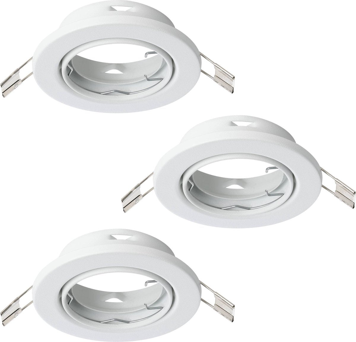 Spot encastrable Eglo agulo 1 - gu10 - ø 8,5 cm - blanc - lot de 3 pièces - inclinable