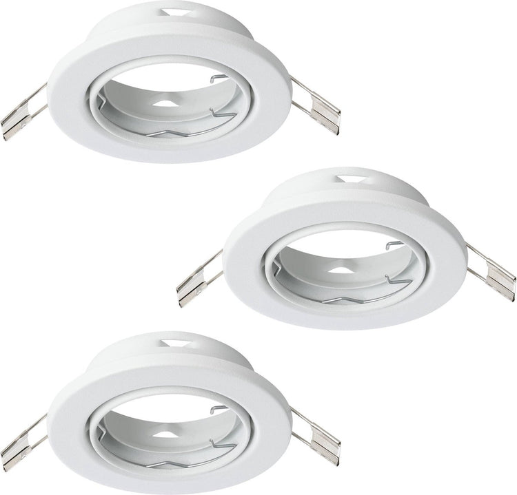 Spot encastrable Eglo agulo 1 - gu10 - ø 8,5 cm - blanc - lot de 3 pièces - inclinable