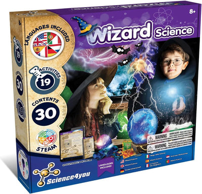 Science 4 you science4you sorcier science - ensemble d'expériences - 30 pièces - 19 activités - avec baguette magique - 8 ans +