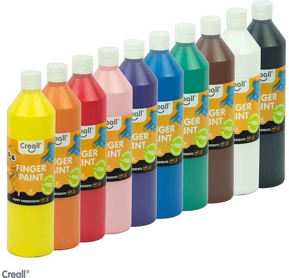 Peinture au doigt Creall - 10 x 750 grammes assortis
