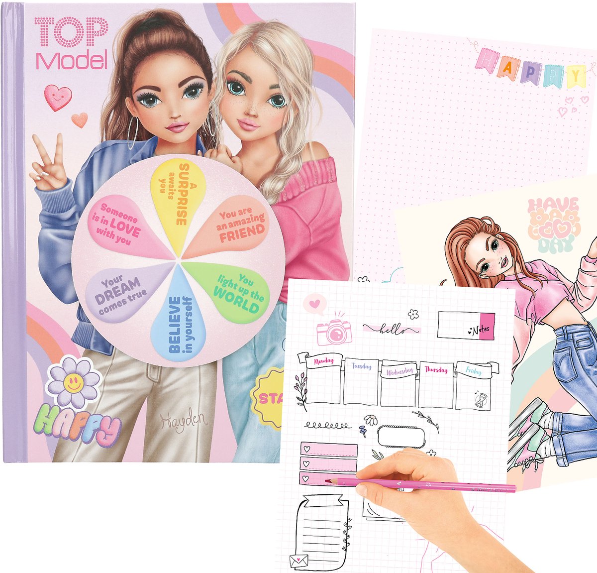 Depesche - livre de coloriage d'ambiance top model avec lumière