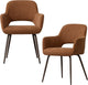 Chaises de salle à manger Woood Jenny - tissu tissé - marron - lot de 2