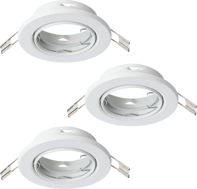 Spot encastrable Eglo agulo 1 - gu10 - ø 8,5 cm - blanc - lot de 3 pièces - inclinable