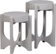 Table d'appoint Vtwonen - bois de manguier - gris chaud - 51xø35