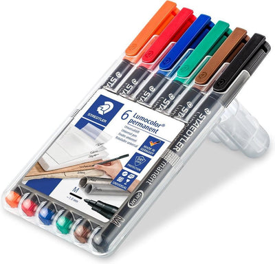 Staedtler lumocolor stylo universel permanent m 317 - boîte 6 couleurs