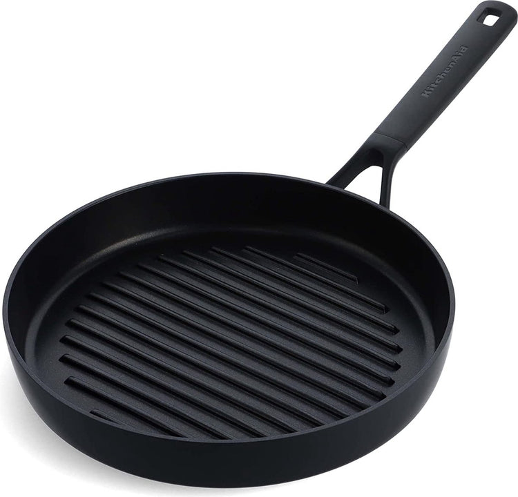 Kitchenaid classic poêle à griller en aluminium forgé ø28cm - noir - induction - antiadhésive - sans pfas