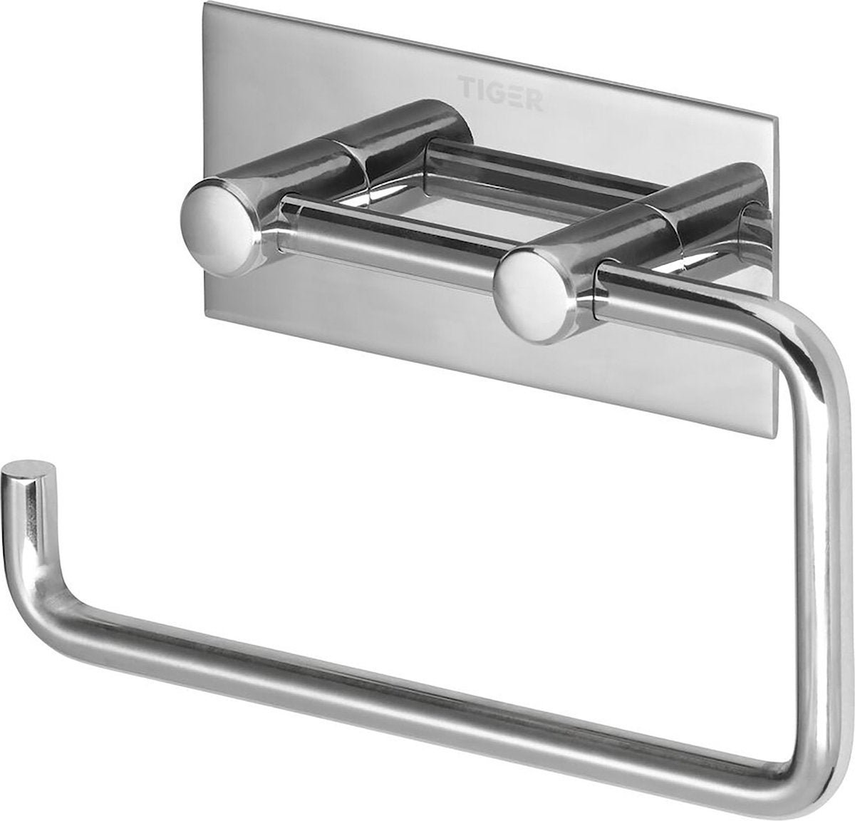 Tigre carré - porte-rouleau papier toilette sans rabat - sans perçage - ruban adhésif 3m - chrome