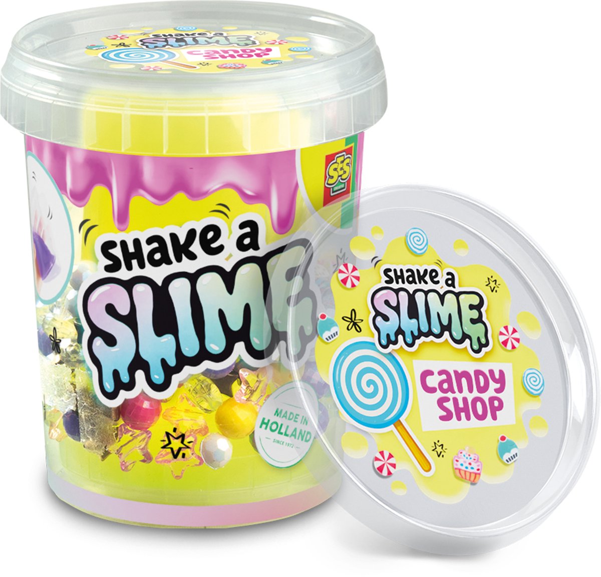 Ses creative shake a slime - confiserie - slime - sans gluten - facile à laver - pour les enfants à partir de 5 ans - 200g