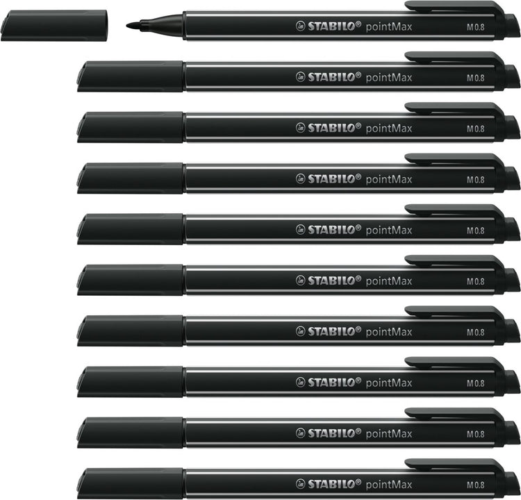 Stabilo Pointmax Hardtip Fineliner Black (488 46)