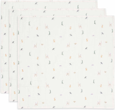 Jollein - tissu hydrophile petit 70x70cm - torchons - coton doux - 3 pièces - jungle jambo