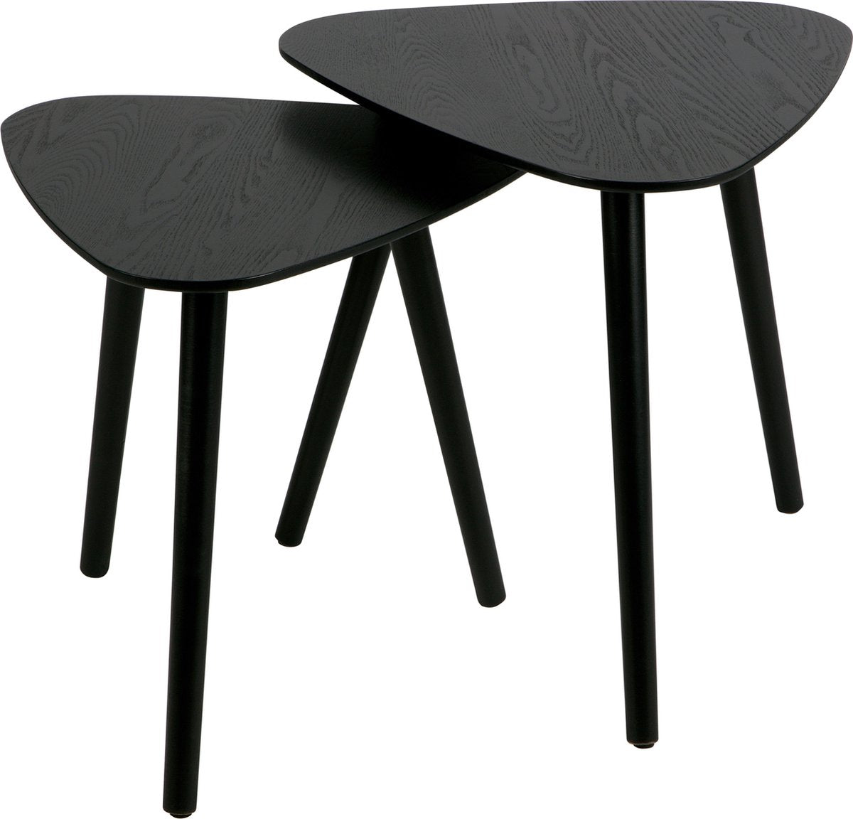 Tables d'appoint Woood nila - bois - noir - lot de 2