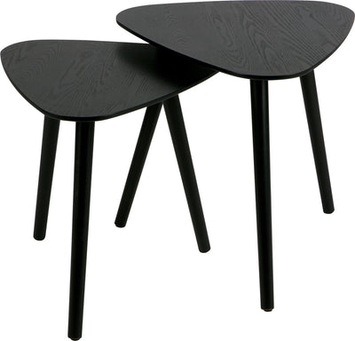 Tables d'appoint Woood nila - bois - noir - lot de 2