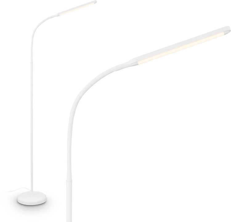 B.k.licht briloner mura – Lampadaire LED – dimmable – 6w – 600lm – commande tactile – orientable – blanc – lampe de lecture moderne