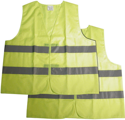Carpoint gilet de sécurité senior jaune - 2 pièces - obligatoire dans de nombreux pays européens - à utiliser en cas d'urgence - très visible - également pour la marche, le jogging ou le vélo - pour les personnes de 172 à 184 cm