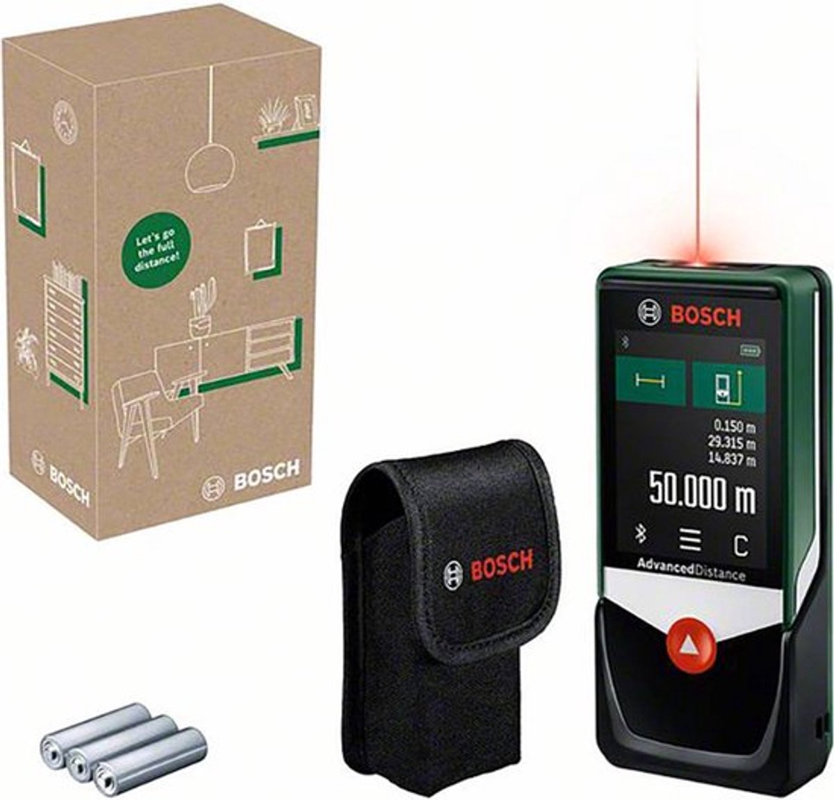 Bosch advanceddistance 50c - télémètre laser - avec piles et étui de rangement