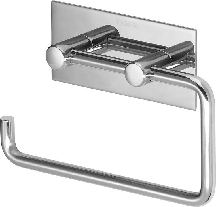 Tigre carré - porte-rouleau papier toilette sans rabat - sans perçage - ruban adhésif 3m - chrome