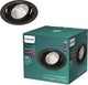 Philips LED Spot encastrable Philips Pomeron - interrupteur de scène - 5w - lumière blanc chaud - noir