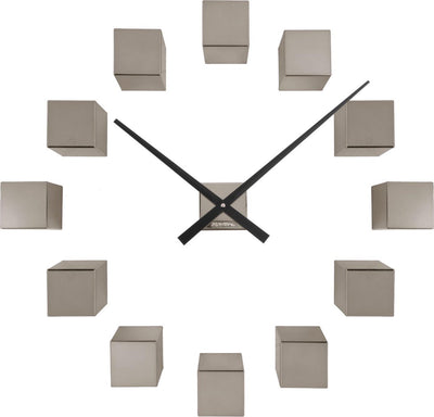 Karlsson horloge murale diy cubique métallique - gris - 40x5,5x40cm - horloge murale scandinave