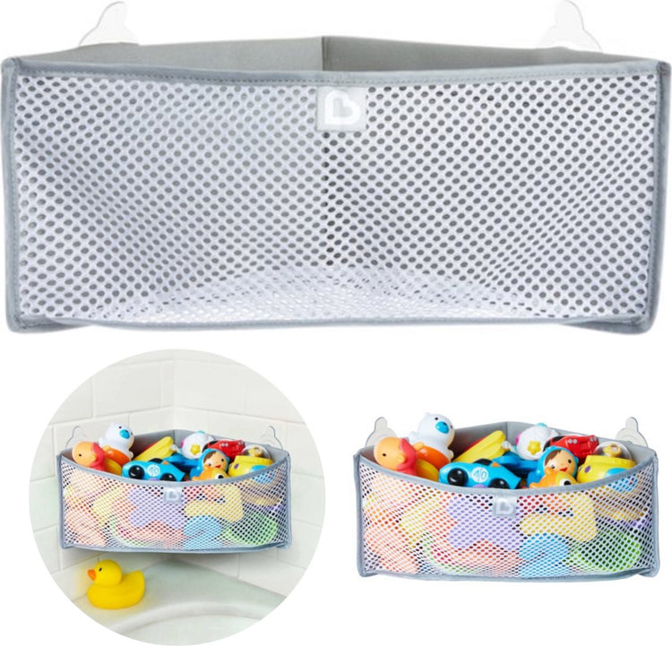 Filet de rangement Munchkin High 'n Dry pour jouets de bain - Organisateur de bain - Rangement facile des jouets de bain ! - ventouse puissante - jouet exclusif - gris