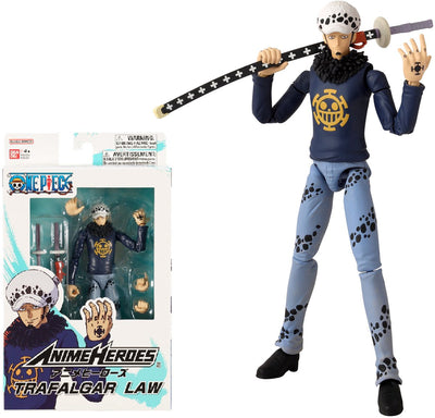 Bandai - héros d'anime - one piece - figurine de héros d'anime 17 cm - loi trafalgar - figurine d'action de loi - licence officielle - 36937