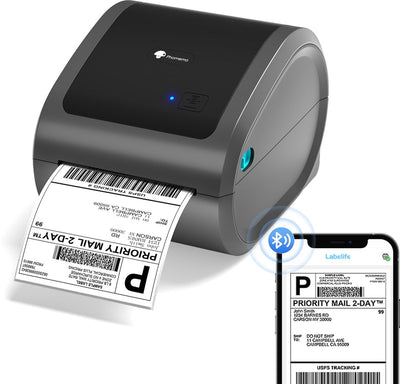 Phomemo d520bt - imprimante d'étiquettes sans fil - Bluetooth USB - impression thermique - pour PC mobile - étiquettes incluses - gris
