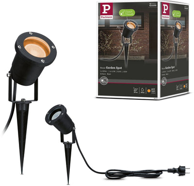 Spot de jardin LED Paulmann spot anti-insectes IP65 rond 92 mm 2200k 4,3W 320lm 230V 38° métal noir