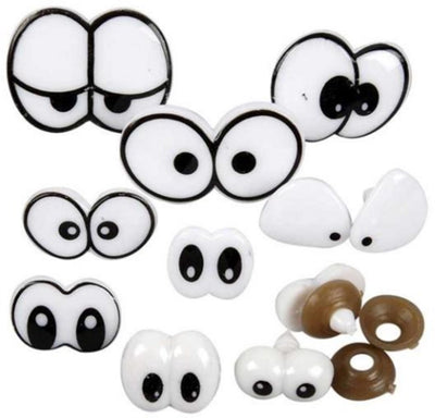 Creativ company yeux drôles, taille 2-3 cm, 9 div 1 boîte