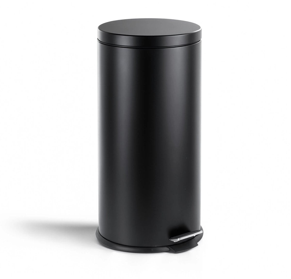 Faire taire. Living Hush Living Waste Bin 30l - Poubelle pour salle de bain, toilettes et bureau - avec couvercle - fermeture amortie - noir minuit