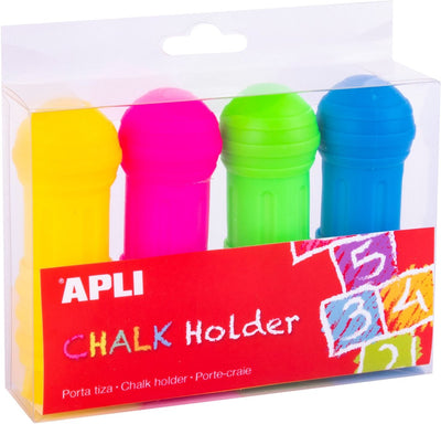 Porte-craies Apli kids jumbo multicolore - lot de 4 accessoires pour craies.
