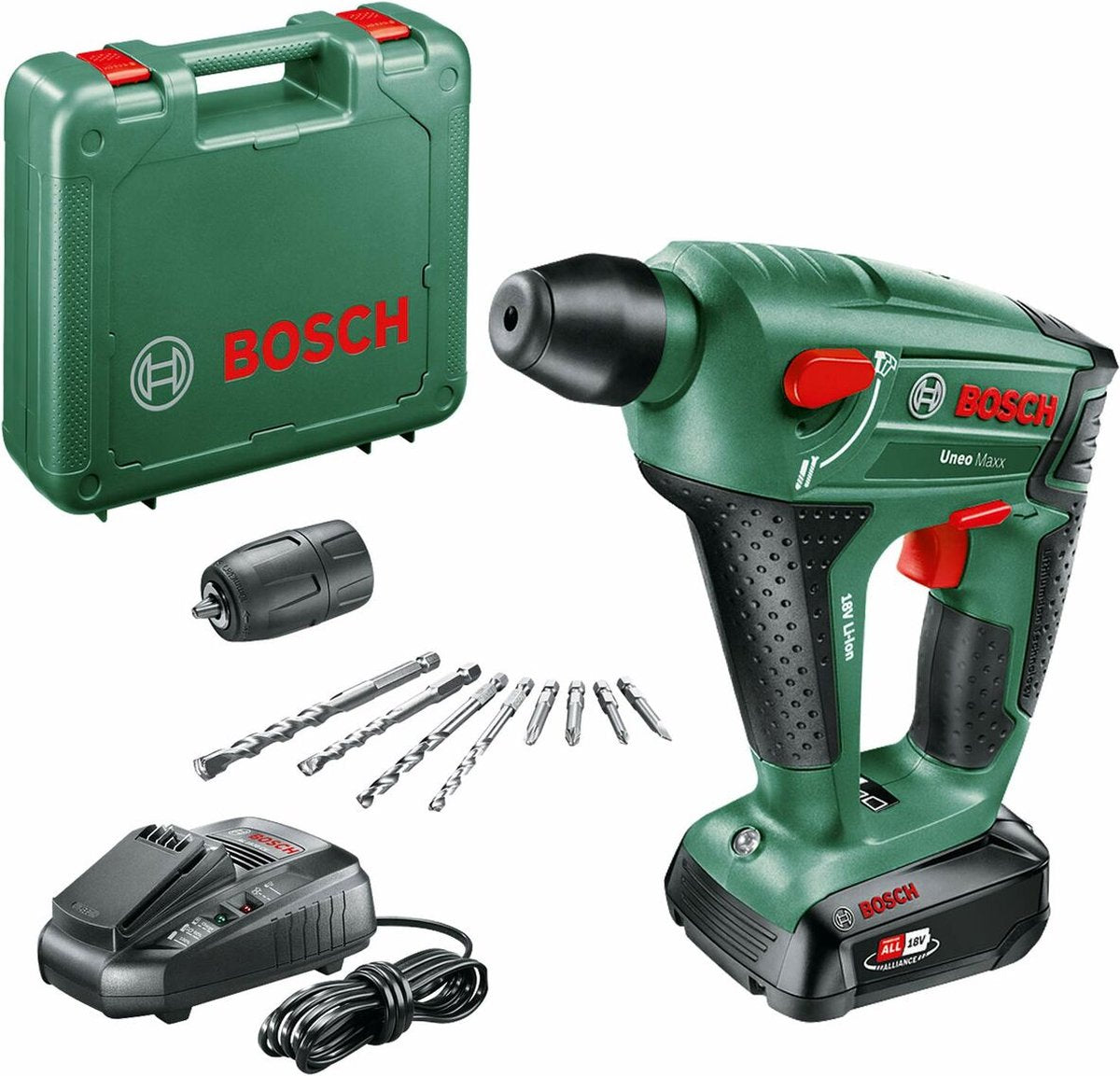 Perceuse à percussion sans fil Bosch uneo maxx - avec 1x batterie 18 V et chargeur - avec étui