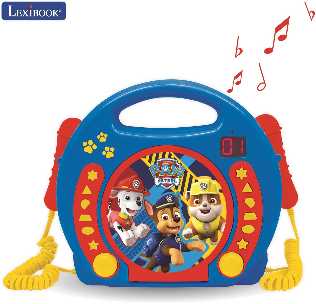 Lecteur CD portable Lexibook Paw Patrol avec 2 microphones pour chanter