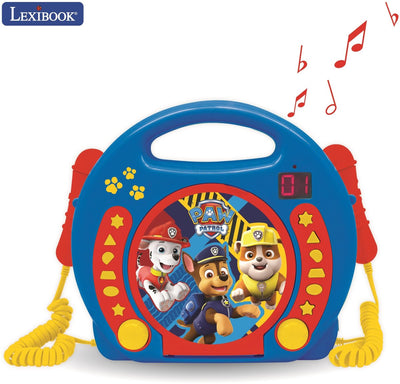 Lecteur CD portable Lexibook Paw Patrol avec 2 microphones pour chanter