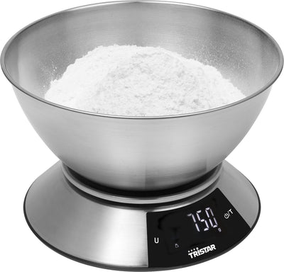 Tristar kw-2453 - balance de cuisine numérique - jusqu'à 5 kg - précision au gramme près - acier inoxydable