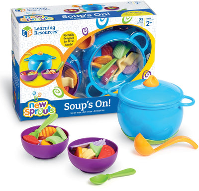 Ressources d'apprentissage ensemble de jouets pour préparer de la soupe - jeu de rôle éducatif. - 3+