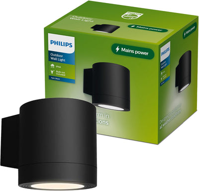 Philips LED Applique Philips Fylx - éclairage extérieur - raccord Gu10 - résistant aux intempéries : IP44 - noir - design moderne