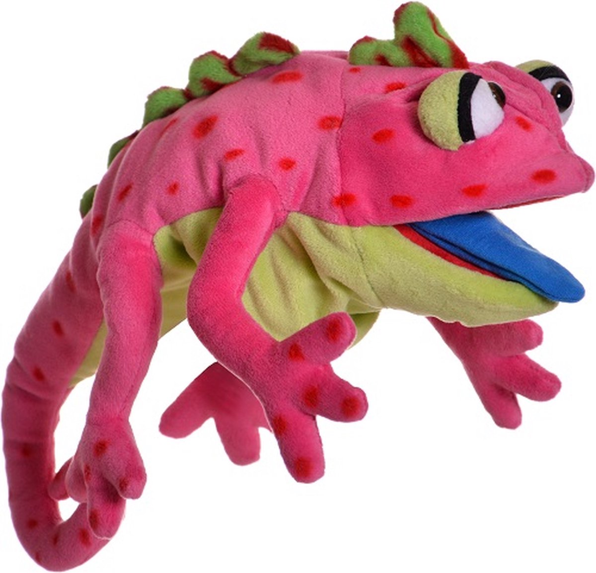 Marionnette vivante par monkendam.nl marionnette à main marionnettes vivantes caméléon wihelminchen 33cm rose