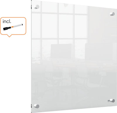 Mini tableau blanc mural portable Nobo - 450 x 450 millimètres - marqueur inclus - acrylique transparent