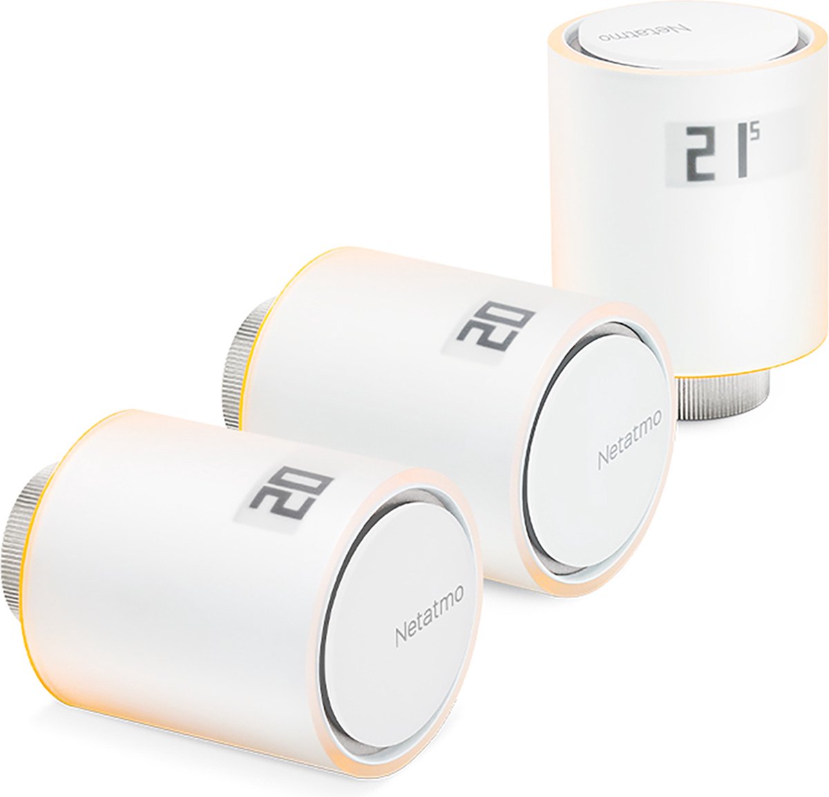 Bouton de radiateur intelligent Netatmo - bouton de thermostat intelligent - extension 3 pièces - adapté à Google Home, Alexa Apple Home Kit