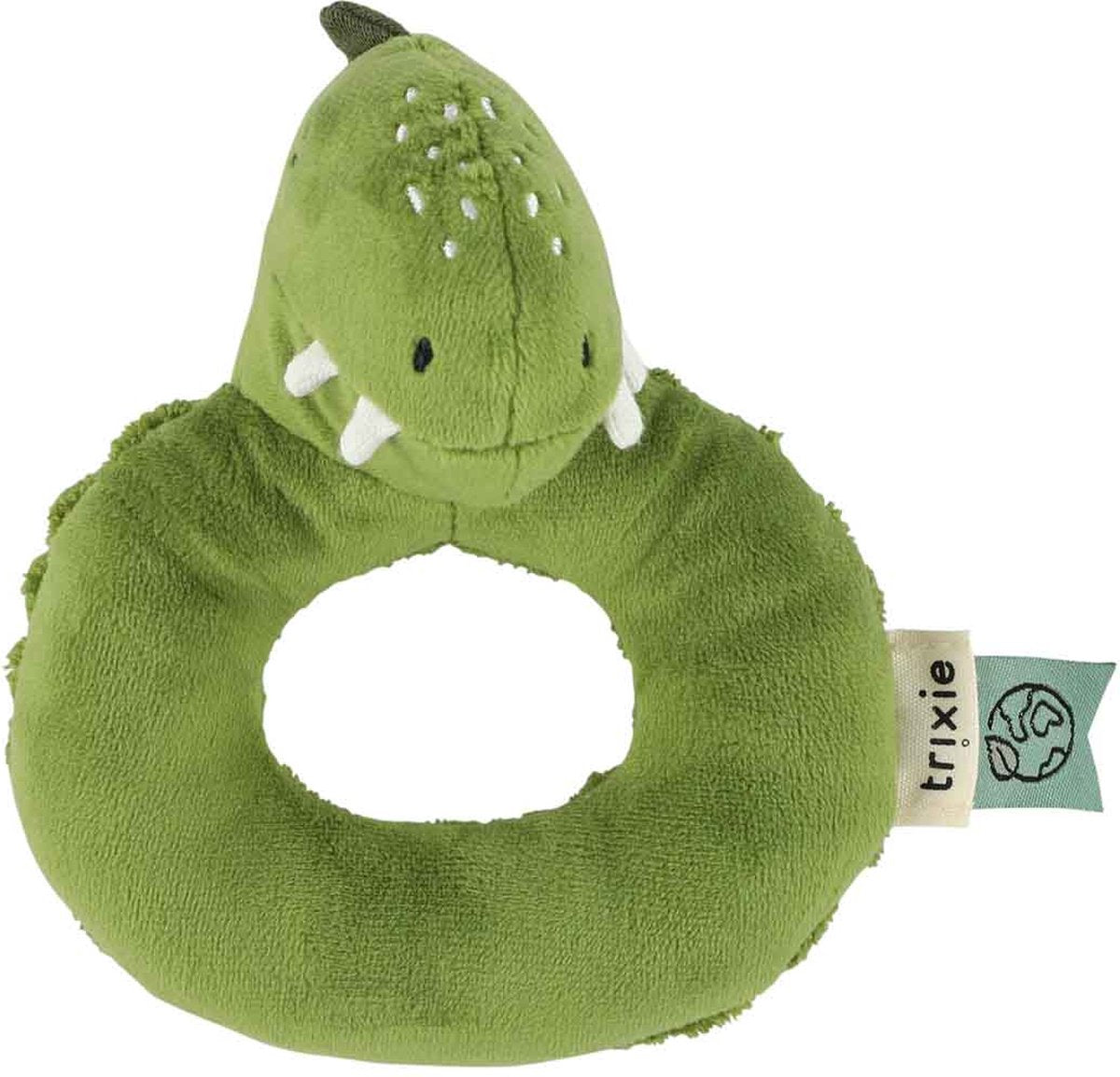 Hochet Trixie – m. dino – peluche bébé avec son froissé – jouets sensoriels – à partir de 3 mois
