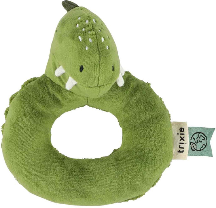 Hochet Trixie – m. dino – peluche bébé avec son froissé – jouets sensoriels – à partir de 3 mois
