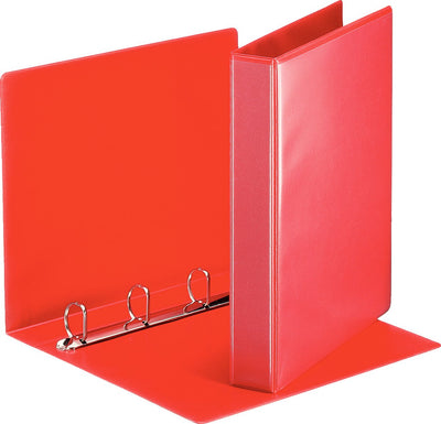 Classeur à anneaux panoramique Esselte essentials a4 - 4 anneaux - classeur à anneaux avec 2 pochettes - largeur de dos de 51 mm - rouge