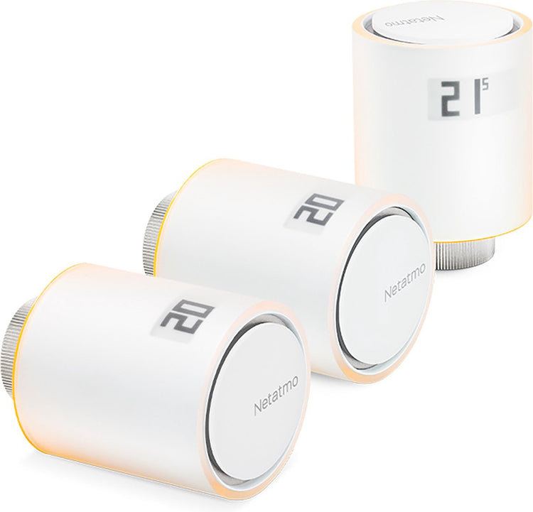 Bouton de radiateur intelligent Netatmo - bouton de thermostat intelligent - extension 3 pièces - adapté à Google Home, Alexa Apple Home Kit