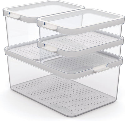 Rotho Rotho Cauma Set Fridge Organizer 4.65L + 2.15L + 2x 1,2L Transparent