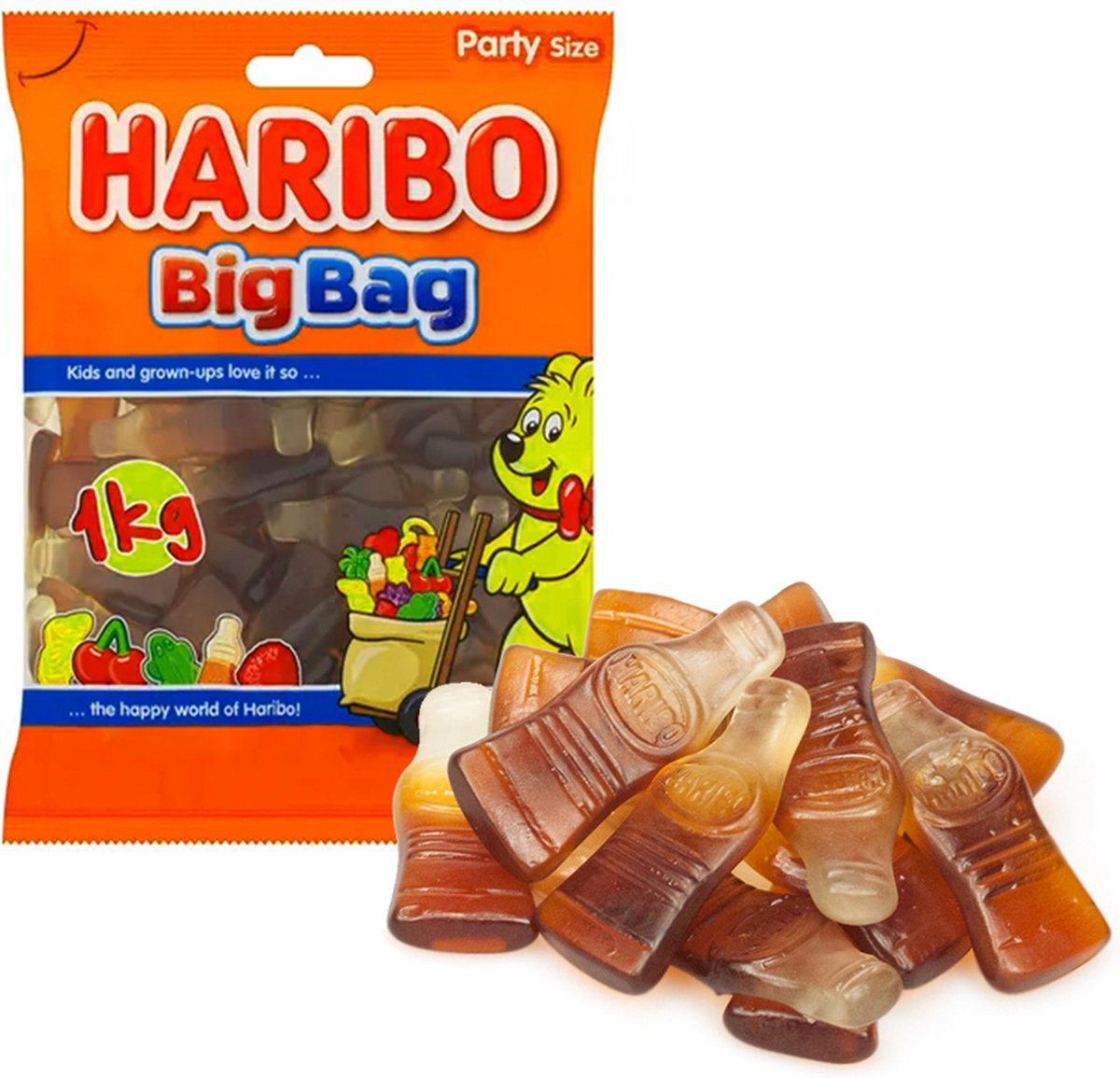 Haribo happy cola - bonbons au goût colasm - sac 1kg